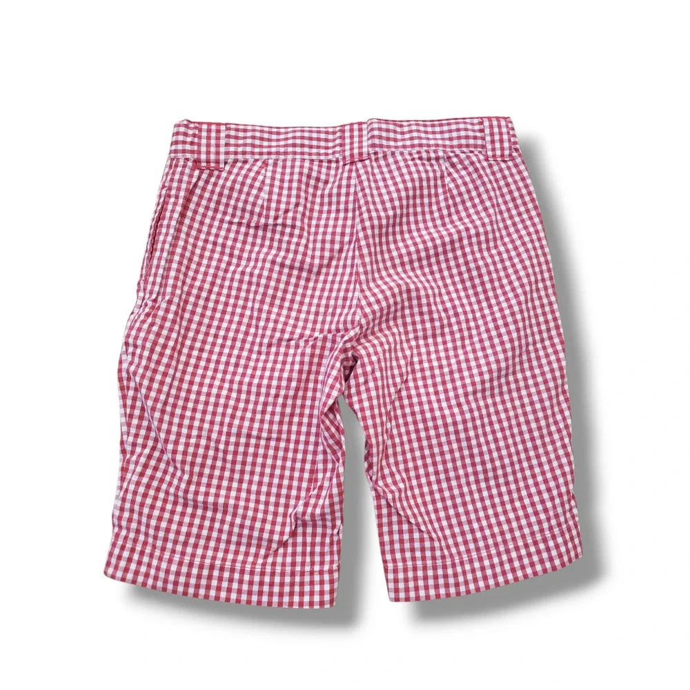 Gymboree Vintage Strawberry Farm Girls 8 Red Gingham Bermuda Shorts